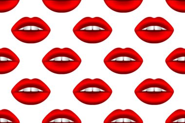 Seamless pattern of a human open mout