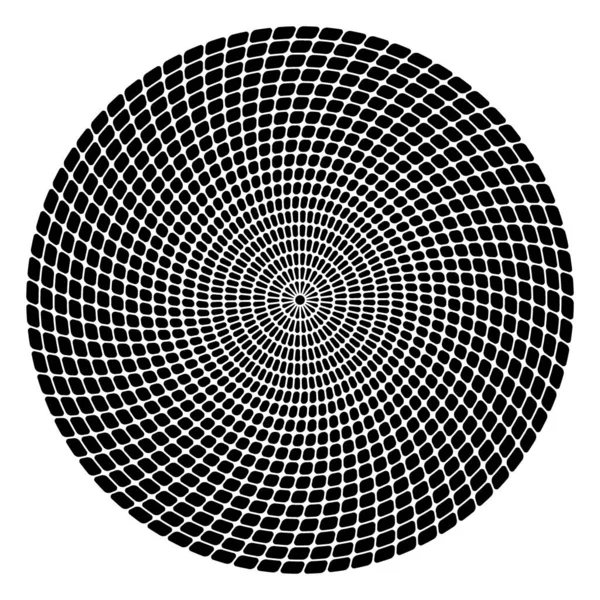 Abstrato Espiral Ilustração Circular Pequenas Partículas Pretas — Vetor de Stock