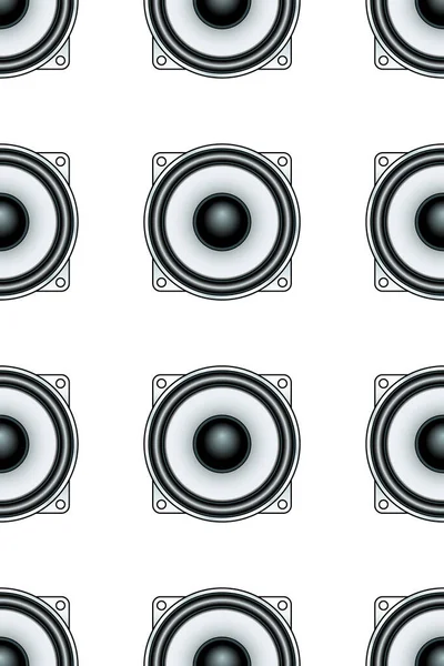 Seamless Pattern Audio Loud Speakers — Stock Vector