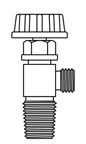 Contour Illustration Gas Cylinder Valve — Stok Vektör