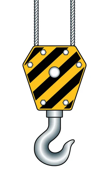 Illustration Industrial Lifting Crane Hook Mesh Gradient — Stock vektor