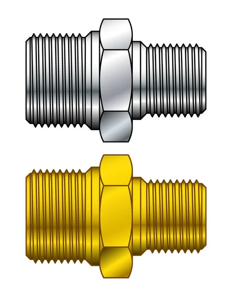 Illustration Pipe Thread Adapters — Stock Vector