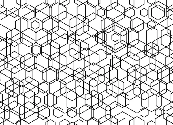 Seamless Pattern Random Resized Hexagons — Stockový vektor