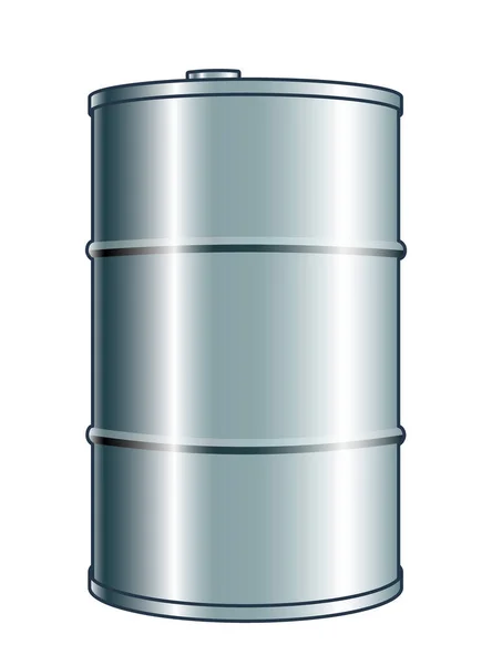 Illustration Cylindrical Metal Barrel — Vetor de Stock