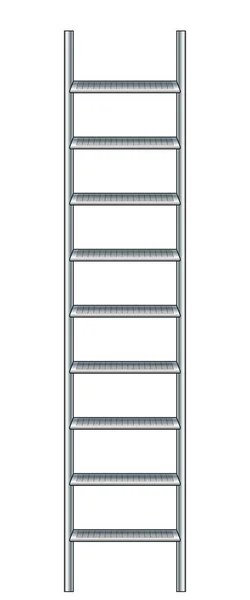Illustration Einer Vertikalen Metallleiter — Stockvektor