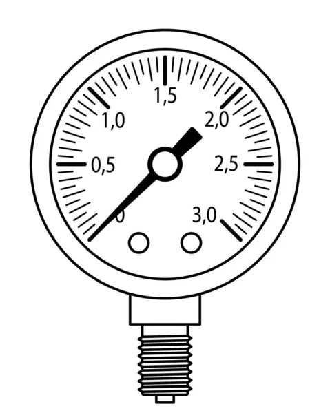 Contour Illustration Pressure Gauge Measurement — Vettoriale Stock