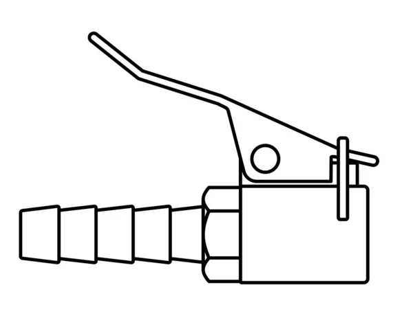 轮胎充气阀门连接器的轮廓图 — 图库矢量图片