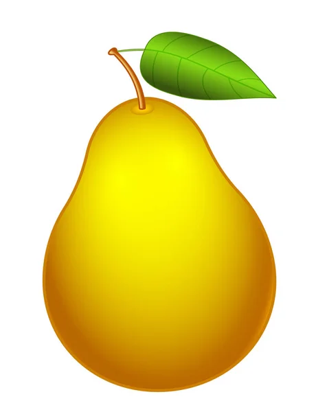 Illustration Ripe Yellow Pear Fruit Gradient Mesh — Vettoriale Stock