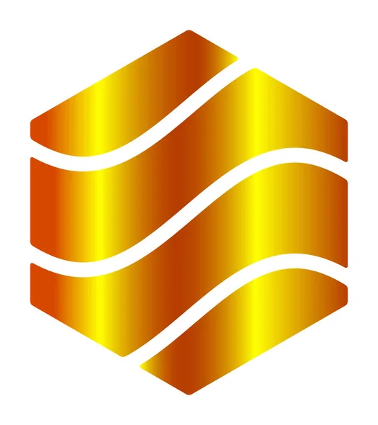 Illustration Abstract Gold Hexagon — Stock Vector