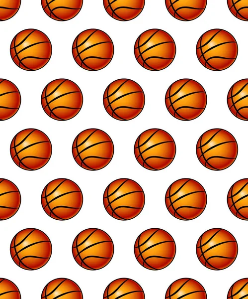 Seamless Pattern Basketball Balls — Stock Vector