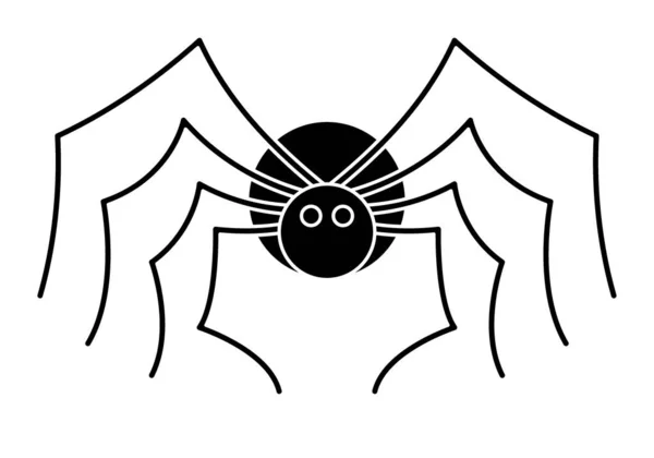 抽象的な黒いクモの輪郭のイラスト — ストックベクタ
