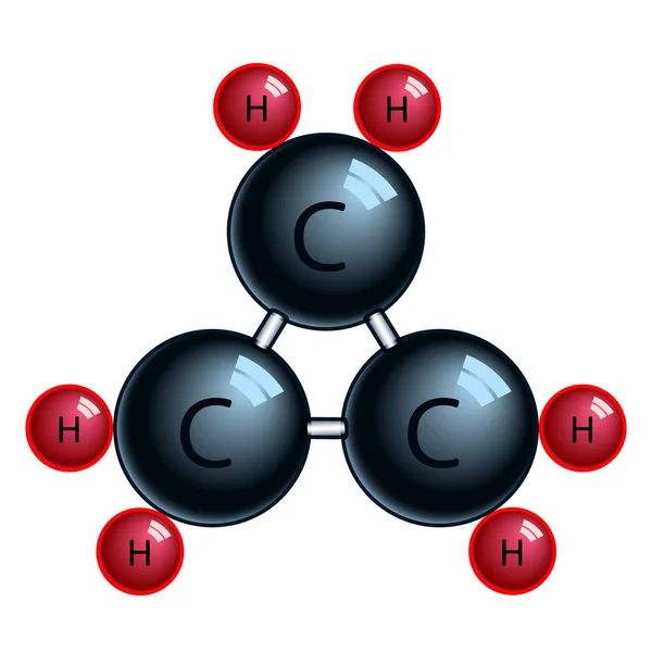 Abstrakcyjna Ilustracja Koncepcji Molekuły Cyklopropanu — Wektor stockowy