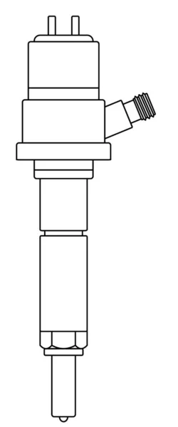 Ilustración Contorno Una Unidad Inyector Combustible — Vector de stock