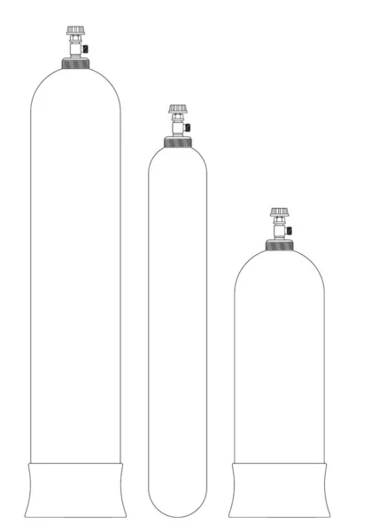 Illustration Gas Cylinder Set — Stock Vector