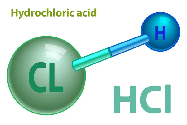 Abstraktní Koncept Molekuly Kyseliny Chlorovodíkové — Stockový vektor
