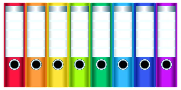 Illustration Color Ring Binder Folders Set — Stock Vector