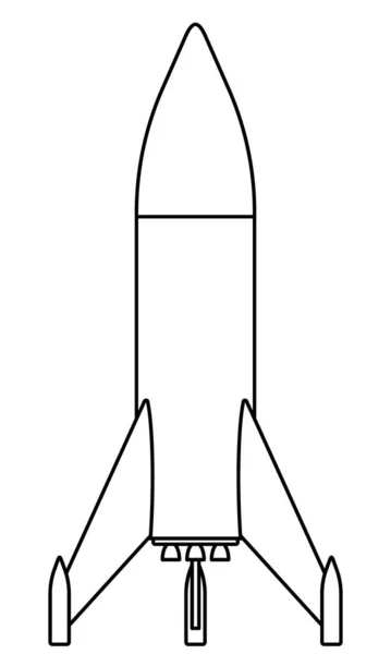 Contour Illustration Concept Space Rocke — Stock Vector