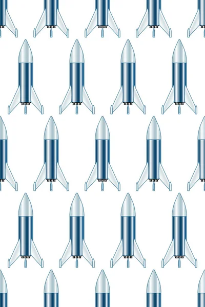 Patrón Inconsútil Cohete Espacial Conceptual — Archivo Imágenes Vectoriales