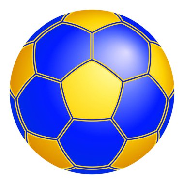 Mavi sarı bir futbol topunun resmi