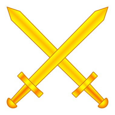 Çapraz altın kılıçların resmi.