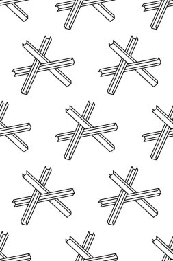 Czech hedgeho adında durağan bir tanksavar savunmasının kusursuz deseni.