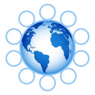 Bilgisel elementlerle Dünya 'nın tasviri. Bu görüntünün elementleri NASA tarafından desteklenmektedir.