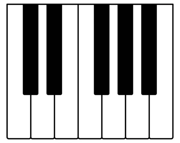 Клавіші Фортепіано Одна Октава Ілюстрація Ліцензійні Стокові Вектори
