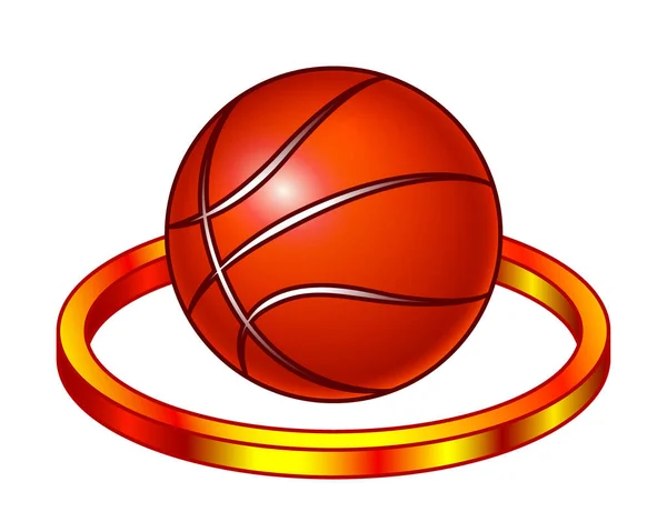 Illustration Basketball Ball Gold Ring Vector Graphics