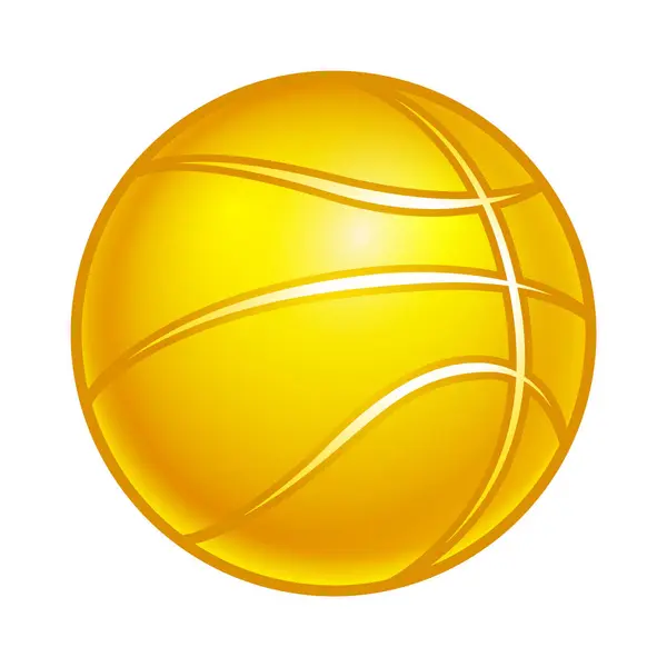 Altın Bir Basketbol Topu Tasviri Stok Illüstrasyon