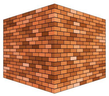 Tuğla duvar köşesinin resmi.