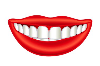 Gülümseyen bir insan ağzı tasviri