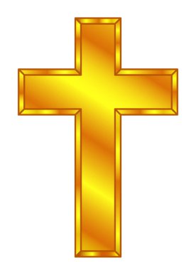 Altın Hıristiyan haçı tasviri