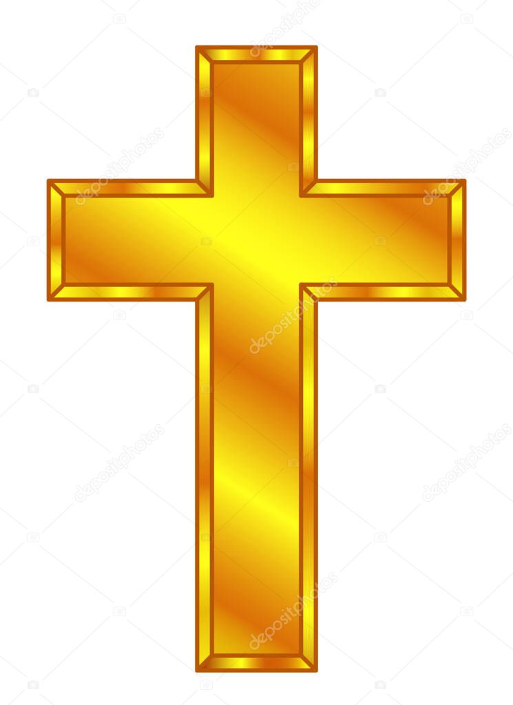 Illustration of the gold christian cross