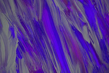 Colorful painting texture as a background. Blue, violet and gray  abstract horizontal image. Acrylic painting.