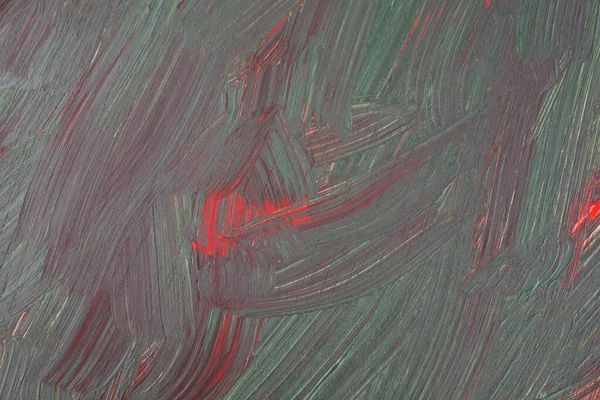 Colorful painting texture as a background. Green and red abstract horizontal mage. Acrylic painting.