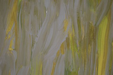 Arkaplan olarak renkli boya dokusu. Sarı ve gri soyut yatay görüntü. Akrilik resim.