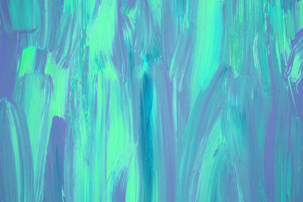 Colorful painting texture as a background. Green and blue abstract horizontal image. Acrylic painting.