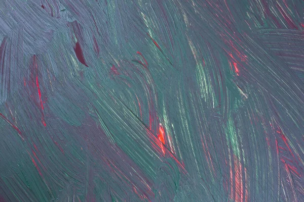 Colorful painting texture as a background. Green, blue and red abstract horizontal mage. Acrylic painting.