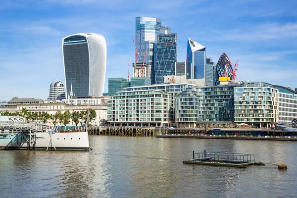 Vista Del Distrito Financiero Ciudad Londres Con Edificios Modernos Oficinas — Foto de Stock