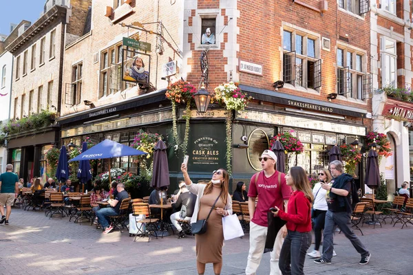 stock image London, United Kingdom - September 24, 2021 - Shakespeare's Head pub in Carnaby Street neighbourhood in Soho, Central London famous area.