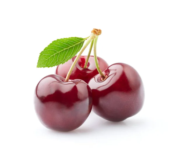 Sweet Cherries Closeup White Background — Stock Photo, Image