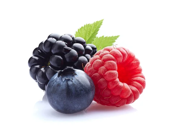 Mix Berries Closeup Leaf — Stock Photo, Image