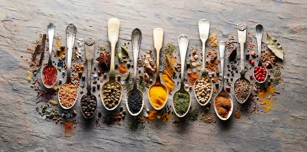 Mix Spices Closeup Graphite Board — Stock Photo, Image