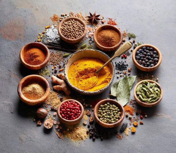 Mix Spices Graphite Board — Stock Photo, Image