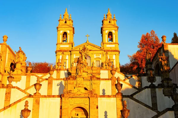 Bom Jesus Monte Barok Kilise Günbatımı Manzarası Braga Portekiz — Stok fotoğraf