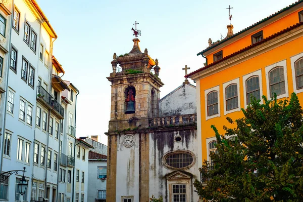 Braga Eski Kasaba Mimarisi Akşam Işığında Portekiz — Stok fotoğraf