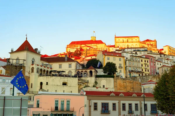 Fortificationsao Jorge Sunset Light Hilltop Old Town Architecture Houses Sintra — Stock Photo, Image