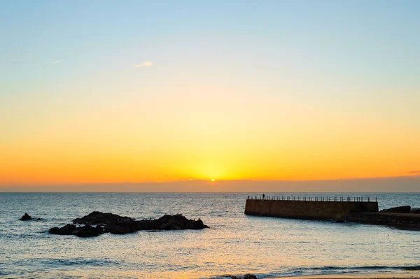 Sonnenuntergang Über Der Atlantikküste Von Porto Portugal — Stockfoto