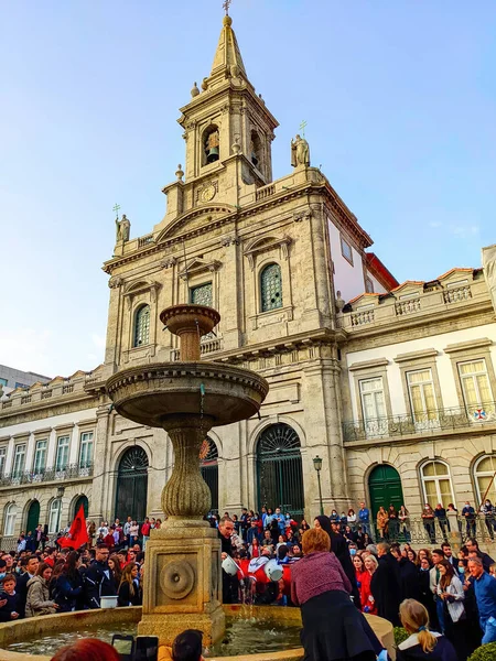 Porto Portugalia Marca 2022 Jedna Tradycyjnych Uroczystości Lokalnych Studentów Placu — Zdjęcie stockowe