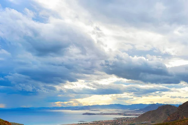 Paisaje Con Nubes Tormentosas Cielo Sobre Mar España — Foto de Stock